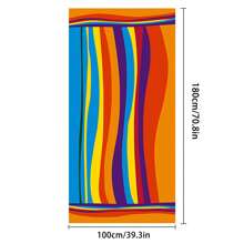 1 szt. Ręcznik plażowy z bawełny w paski tropikalne, szybkoschnący, superchłonny, miękki, w żywych kolorach, odpowiedni na plażę, basen i do łazienki