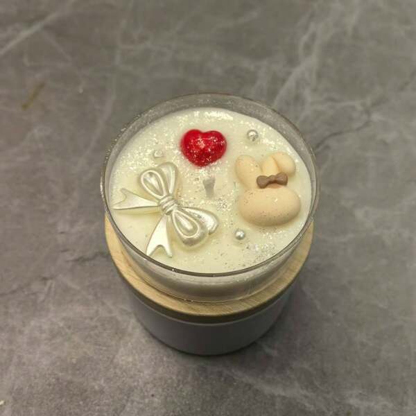 Velas de cera de soja com aroma floral, velas de aromaterapia artesanais em formato de coelho para proposta, decoração para casa