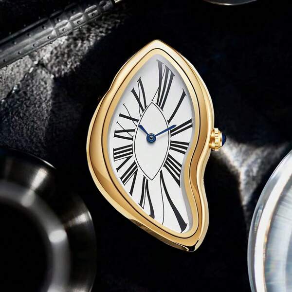 PINTIME Alien Crash Melt Twist Y2K Watch Kiosk Women's Fashion Fashion Retro Advanced Design Waterproof Quartz Watch Belt Watch