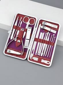 19pcs Nail Care Set, Stainless Steel Nail Clippers, Ear Pick, Manicure Tools For Home Use - Multicolor - View 7