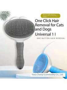 1 PIEZA Cepillo quitapelo de gato, peine quitapelo de mascota, peine antideslizante de acero inoxidable para perros, accesorios para gatos