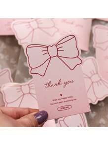 10/20/30/50/100 stuks roze strik "Bedankt" stickers, cadeaubonnen, geschikt voor vakantiedecoraties, stickers voor het verzegelen van geschenkdozen/-zakken