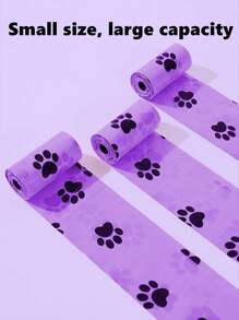 Available In 2 Sizes: 5 Rolls/75pcs And 10 Rolls/150pcs, Polyethylene Pet Poop Bags, Leakproof Dog Waste Bags Refill, With Paw Print Pattern, Suitable For Outdoor Walking And Animal Waste Disposal, Pet Cleaning Supplies