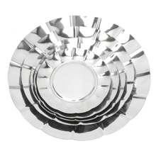 Juego de 5 platos de comida de acero inoxidable de 13 cm, 15 cm, 16,5 cm, 20 cm y 25 cm, plato para brochetas