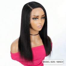 VIOLLY 13*4 Straight Forehead Lace Wig 18-Inch Women's Wig Black Glue-Free High-Definition Forehead Lace Wig Fashionable And Elegant Suitable For Any Occasion