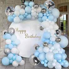 10/30/50/100 个优雅马卡龙蓝色 5-18 英寸乳胶气球，适用于生日派对、婚礼、新娘送礼会、周年纪念、单身派对和其他庆祝装饰、房间装饰、照片道具 - 馬卡藍色 - 查看 7