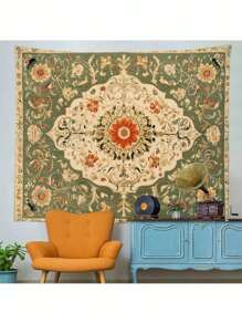 1pc Bohemian Mandala Printed Wall Tapestry, Modern Polyester Square Wall Hanging Decor For Room, Living Room, Bedroom