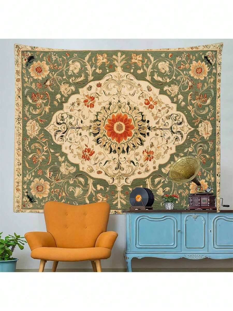 1pc Bohemian Mandala Printed Wall Tapestry, Modern Polyester Square Wall Hanging Decor For Room, Living Room, Bedroom