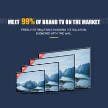 TV Wall Mount For LED LCD, Swivels Tilts Extends Double Arm Full Motion TV Wall Bracket Holds Up To 50kg, Includes Cable - Black - View 7