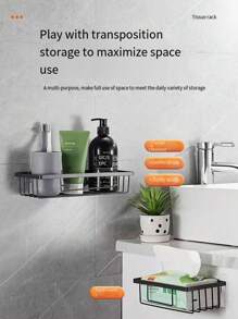 1 件免钻浴室置物架，壁挂式淋浴架，铝制三角形收纳架，家居浴室装饰