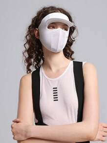 GOLOVEJOY 1pc Summer Cycling Sunshield Mask Outdoor Sports Road Bike Motorcycle Sunshade Hat Brim UV Protection Face Mask, Suitable For Men & Women