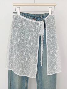 1 件装臀部窗帘女士折叠裙，个性化多功能遮盖裙，系带蕾丝围裙 - 彩色 - 查看 11