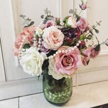 手工白色树脂珠仿珍珠链、花卉蝴蝶结链配件、蛋糕装饰包装、婚礼派对、珠宝装饰配件 - 彩色 - 查看 3