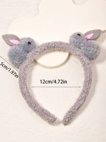 1pc Plush Teddy Bear Rabbit Ears Headband, Suitable For Daily Look, Easter Party, Holiday Gift, Valentine's Day Outfit, Back To School & Graduation Decoration