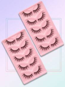 5 Pairs Faux Mink Lashes, Natural & Fluffy 3D Thick Curly D-Curl Wispy Eyelashes, Look Like Flared False Lashes, Wholesale 10 Pairs Fluffy 3D Faux Mink Eyelashes, Long & Thick Natural Fake Eyelashes