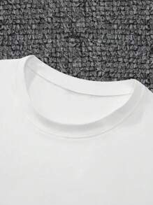 Customized Men's Black & White T-Shirt, Support Free Upload Of Personal Photos, Anime Characters, Couple Selfies, Pet Photos Or Artworks. Combination Of Centered Creative Text On Front And Full-Graphic Design On Back, Providing Original DIY Personalized Printing Service For Names, Dates, Custom Slogans Or Hand-Drawn Patterns