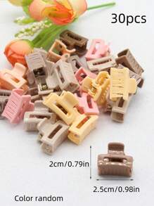 30pcs Colorful Square Shape Small Hair Clips, Cute Fashion Accessories Suitable For Everyday Use Hair Claws Claw Clips Hair Jaw Clip Hair Clamps Hair Clutch Hair Catcher Clip, Casual Fall Winter Hair Accessories For Women Bows For Vacation Outfits Woman