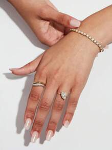 Sold Separately Unique Minimalist Luxury 925 Sterling Silver Fine Jewelry Stackable Wave Zirconia Rings For Women Daily Wear