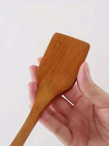 1pc Multipurpose Mini Wooden Scraper - Non-Stick, Suitable For Eggs, Steaks And Grilling - Essential Kitchen Tool