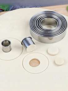 6 件/12 件不锈钢圆形蛋糕模具、慕斯圈