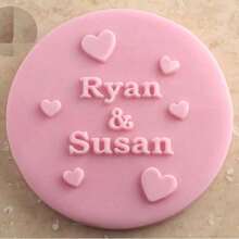 Customize Text With 2 Cookies Cake Decorations Halloween And Christmas DIY Cutters Sugar Cake Templates Wedding Clay Fondant Embosser Name Cake Mold Handmade Cookie/Biscuit Embosser Stamp