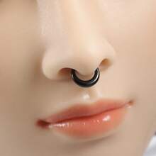 1 件男士圆形穿孔鼻环，14K 金不锈钢鼻中隔环耳环，时尚派对日常珠宝配饰女士礼物 - 彩色 - 查看 2