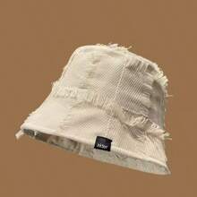 女士复古磨边渔夫帽，休闲百搭防晒帽，适合春夏季 - 彩色 - 查看 1