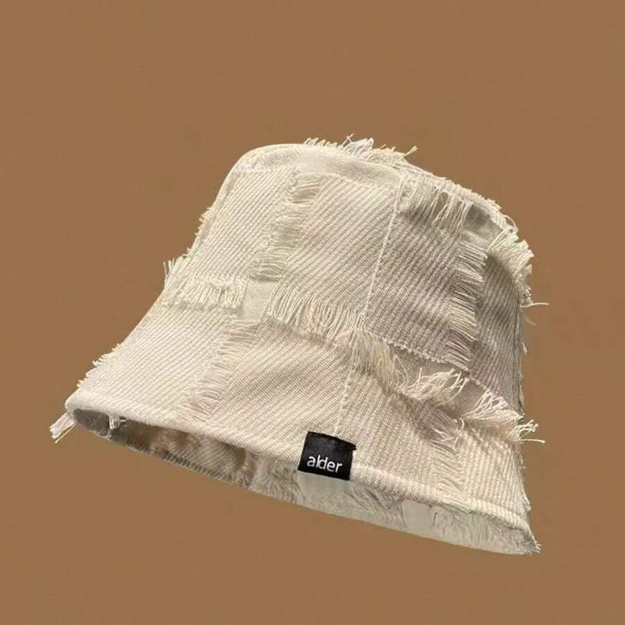 女士复古磨边渔夫帽，休闲百搭防晒帽，适合春夏季 - 彩色 - 查看 1