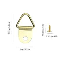 100pcs Triangle D-Ring Frame Hardware Hooks, Triangle Hanging Screw Eyelets, Suitable For Canvas Wall Decor