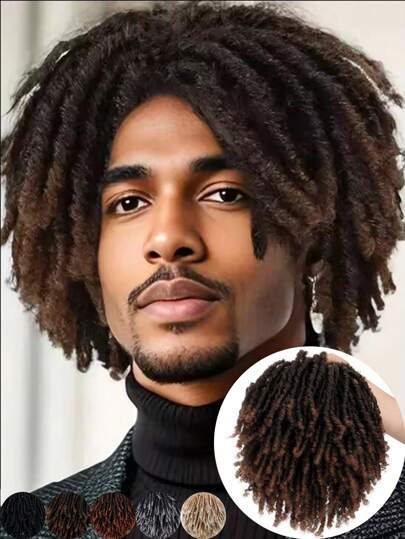 Peruka syntetyczna krótka warkocz dla mężczyzn afro bob czarny brązowy szydełkowe skręcane włosy dredy peruka warstwowa oddychająca sztuczne warkocze dredy codzienne użytkowanie