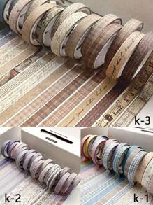 20 sztuk/pudełko Taśmy washi Cienki zestaw 7mm*3m Wielowzorzysta taśma maskująca do papieru, naklejki dekoracyjne na prezenty, taśma ręczna, taśma papierowa retro, antyczna taśma ręczna, kreatywna dekoracja DIY, świetna na prezent, pakowanie rzemiosła DIY, dziennik scrapbookingu