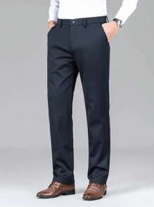 弹力高腰通勤裤 男士弹力休闲裤 薄款夏季职业正装西装裤 全季新款直筒长裤 适合婚礼，宴会，派对，毕业典礼，圣诞节，职业制服（律师，医生，教师，高管）