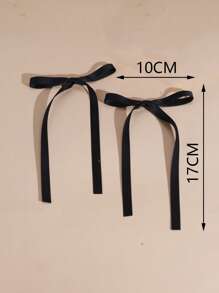 2 pièces/set Clips à cheveux à nœud de ruban style ballet minimaliste pour femmes, accessoires capillaires mignons et décontractés pour tous les jours, convenant à toute occasion