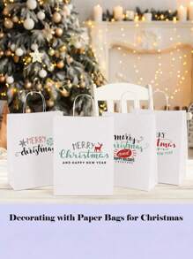 12pcs 8inch White Goodie Bags Small Gift Bags,With HandleWith Handles Kraft Paper Bag, For Party Favor Bags For Party Favor Bags For Birthday, Wedding Season ,Birthday,Valentine's Day, Wedding Season,Party Favors, Birthday Decorations, Party Supplies,Bachelorette Decor,Bachelorette Gifts,Bachelorette Party,Bridal Shower Favors,Wedding Favors For Guests,Christmas Gift Bags,Christmas Wrapping Paper,Christmas Bag,Party Bags,Hen Party Bags