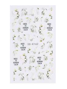 2 STUKS Glamoureuze Witte Lelie Van De Vallei Nagelstickers 5D Reliëf Ontwerpen Zelfklevende Nagelkunst Decals Realistische Bloemblaadjes Stickers Voor Lente Zomer Nagels
