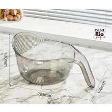 Ergonomic Rice And Vegetable Colander Multipurpose Plastic Drain Basket For Food Washing - Trong sáng - Xem 7