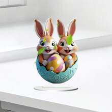 Easter Desk Decorations Adorable Bunny Easter Egg Table Sign Ornaments For Home
