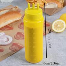 3pcs 3-Hole Extrusion Bottle, Ketchup Extrusion Plastic Condiment Extrusion Bottle, Sauce Ketchup Mustard Syrup Barbecue, Kitchen Crafts Extrusion Bottle