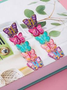 1 对时尚创意亚克力蝴蝶和字母吊坠耳环，彩色长款吊坠耳环，适合母亲节礼物 - 新蝴蝶 - 查看 5