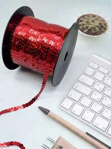 1 Cuộn, 10 Yard Ruy băng sequin 6mm, Kim tuyến tròn dẹt, Kim tuyến laser, Kim tuyến cho đồ thủ công, May vá, Phụ kiện vải, Viền kim tuyến (Thích hợp cho mặt nạ tự làm, giày dép, trang trí quần áo, trang trí tiệc, Nhiều màu sắc, Kiểu cuộn tiện lợi) - Chọn màu sắc - Xem 20