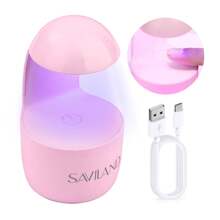 SAVILAND Lámpara UV Saviland Mini para uñas?Diseño portátil? ¿Uñas secas uniformemente?¿Últimas innovaciones? Lámpara UV de viaje para uñas de gel, pequeña, para esmalte de uñas en gel, gel Poly Builder para principiantes, color rosa