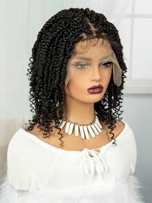 M MALAIKA 9*6 Lace Wig Spring Twist Square Parted Knotless Box Braided Lace Wigs For Women Synthetic 9*6 Lace Wig - Black - View 5