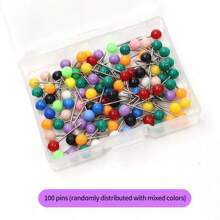 10-kolorowe 500szt. kolorowe plastikowe szpilki z główką, szpilki z dużą główką, 10-kolorowe szpilki do map, pinezki, szpilki z główką kulistą