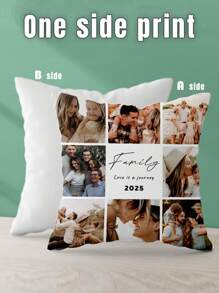 1pc Customized Personalized Photo Printed Pillow Case, Custom Face Pillow,Single Sided Print Pillow Cover For Mother's/Father's/Thanksgiving/Teachers' Day, Create Your Own Picture Pillow Case, Great Gift For Family, Friends And Yourself