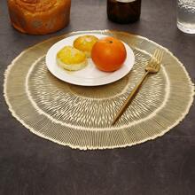 1 pièce/4 pièces/6 pièces Sets de table décoratifs en PVC résistant à la chaleur et antidérapants en forme de méduse avec feuille d'or ajourée, pour hôtels, restaurants, fêtes, mariages et vacances