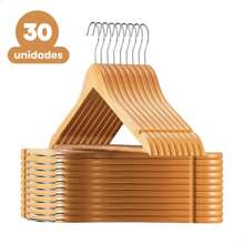 KONTUZ Kit 30 Ivory Wooden Clothes Hanger For Pants Chrome Hook - Màu nâu  Mocha - Xem 1