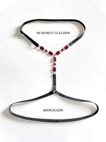 1 pezzo Catena per il corpo elegante a forma geometrica con cristalli rossi