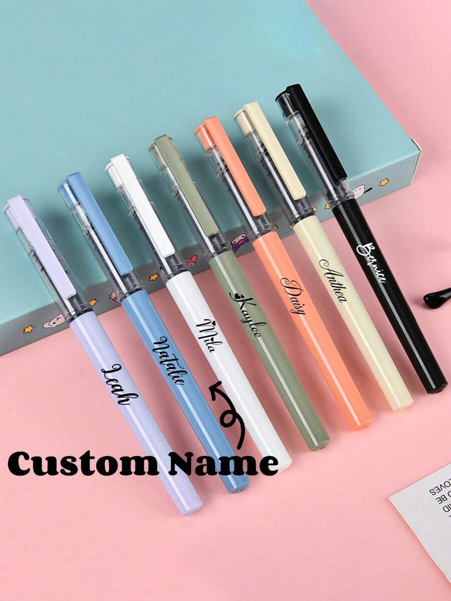 2 支 5 支液体墨水圆珠笔，快干中性笔，适用于办公室、签名、学生考试，水性墨水笔，黑色可能与实际产品有所不同，随机发货个性化文字定制返校 - 彩色 - 查看 1