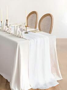 1 件/5 件白色美丽纱布桌旗桌布、婚礼派对房间餐桌装饰用品桌布、生日结婚周年家庭节日派对房间餐桌 DIY 装饰、婚礼纱布、家居装饰、婴儿淋浴装饰、椅背装饰纱、白色纱布、2026 新年装饰、新年桌旗 - 白色 - 查看 9
