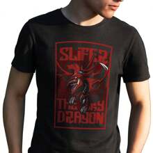 Unisex Black T-Shirt Magician Anime Yu 100% Premium Combed Cotton Slife - 黑色 - 查看 2